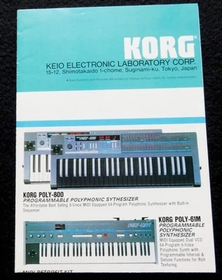 KORG 1984 * Small Vintage original collectible brochure! MS20 MONO/POLY & more! - Bild 1 von 3