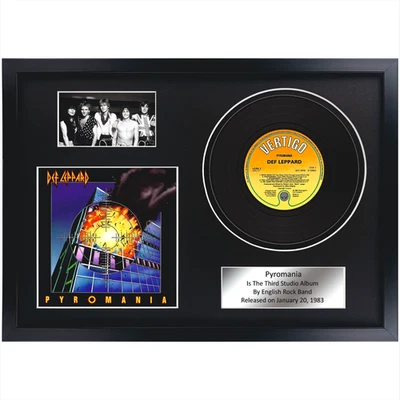 Def Leppard – Pyromania / Rock Memorabilia /LP/ Souvenir in black frame - Image 1 of 4