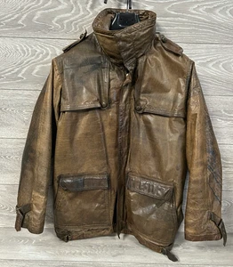 1980s Marithe Francois Girbaud Compagne Des Montagnes Seal Skin Leather Jacket - Picture 1 of 19