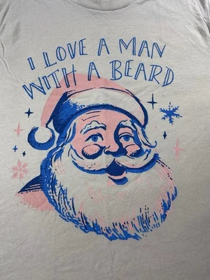 Lucy Jaynes Womens Santa Shirt SIZE LARGE Beige T-Shirt Funny Cute New - Image 1 of 4
