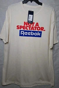 Reebok Logo Graphic T-Shirt Not A Spectator Short Sleeve Mens Size Large NWT - Picture 1 of 8