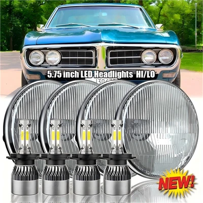 Faros LED redondos Hi-Lo de 5,75" para Mercury Cougar 1967-76 Monterey Comet 4 piezas Foto 1 de 4