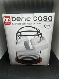 Bene Casa Espresso Set Bamboo Set 9pc - Picture 1 of 7