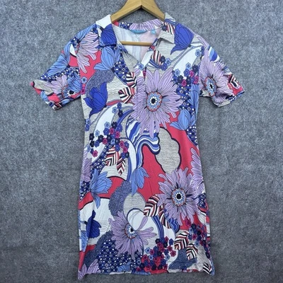 Tori Richard Honolulu Dress Womens Medium Hawaiian Floral Soft Stretch Collared - Image 1 of 4