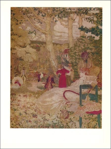 1968 Vintage Print Edouard Vuillard 1898 Woman Seated in a Garden Fine Art Plate - Bild 1 von 3