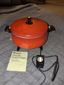 Wear Ever Bounty Electric Dutch Oven pot slow cooker Galaxy ORANGE MCM E29583 - Picture 1 of 8