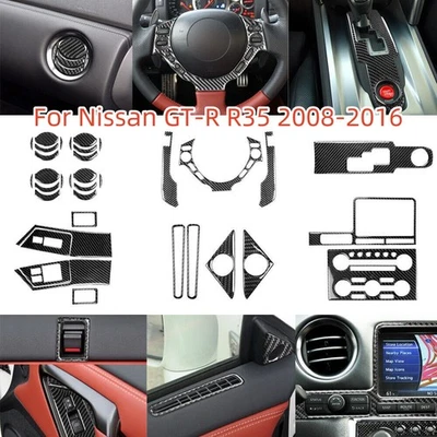 36X New Carbon Fiber Interior Full Cover Trim Kit For Nissan GT-R R35 2008-2016 - Image 1 of 4