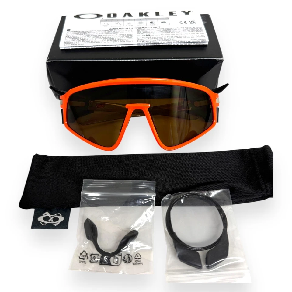 Oakley Latch Panel Sunglasses OO9404 Neon Orange on Brown Prizm Bronze w/Pouch
