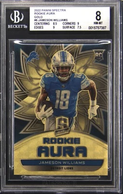 2022 PANINI SPECTRA RC AURA GOLD JAMESON WILLIAMS BGS 8 - Image 1 of 2