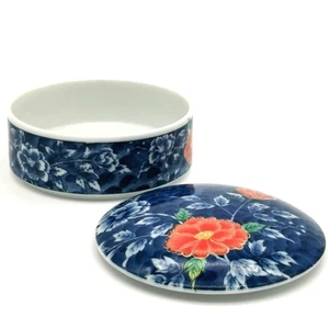 China Pot Dish With Decorative Floral Flower Pattern Lid  - Picture 1 of 11