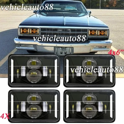 Faros LED Hi-Lo DRL Fit Chevrolet Impala 1977-1985 4 piezas 4x6" intermitente Foto 1 de 4