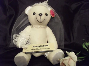 Bride Bear Signature Autograph Bear Hens Night Wedding Bridal Shower Guest Book - Picture 1 of 1