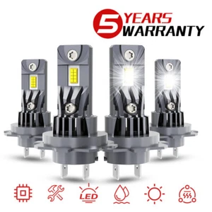 H7 H7 LED Lights KIT 4x Combo Bulbs High Low Beam White 10000K Super Bright - Picture 1 of 13