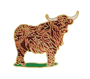 Highland Cow Pin Badge - Picture 1 of 3
