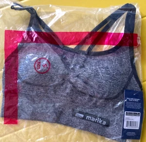 Marika Heather Black Women's Sports Bra Comfy Seamless Size S New in Package - Picture 1 of 5