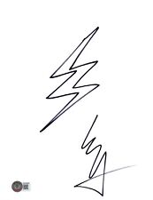 Ezra Miller Signed Hand Drawn Sketch The Flash Justice League 8.5x11 Beckett COA