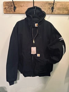 Carhartt Jacke J131 Black Duck Baumwolle gefüttert Herren Large Neu Arbeitskleidung Hat Logo - Bild 1 von 18