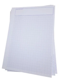 Millimeterpapier mit aufgedrucktem Lineal, A4, 80 g/m2, 50 Blatt, blau (23749) - Bild 1 von 8