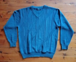 Tradewinds Ansett Mens Jumper L Knit Pullover Cardigan Wool V-Neck Navy Blue,🆓 - Picture 1 of 6