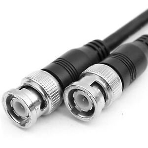 15M 45FT RG59 BNC Male to BNC Male 75 Ohm Lead Cable Audio / Video Black CCTV