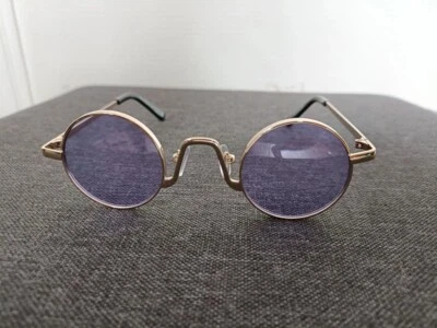 GL BOUTIK lunettes de soleil rondes verres mauves style steampunk a monture argentée
