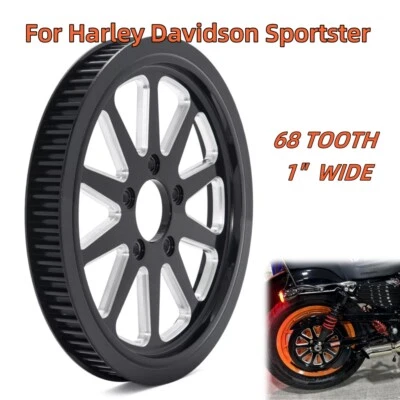 Roda dentada de polia traseira 68 dentes 1" raio para Harley Sportster XL1200L XL883R 07-20 - Imagem 1 de 4