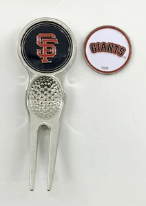 Baseball MLB Golf Divot Repair Tool Silver 2 Prong Ballmark San Francisco Giants - Picture 1 of 2