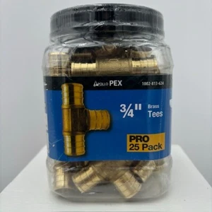 Apollo PEX 3/4 Zoll Messing PEX Widerhaken T-Stück (PRO 25er Pack) APXT3425JR - NEU versiegelt - Bild 1 von 2
