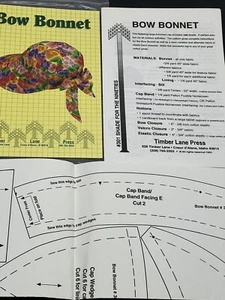 Timber Lane Press Pattern Bow Bonnet Cap Uncut Never Used Vintage 1993 - Bild 1 von 4