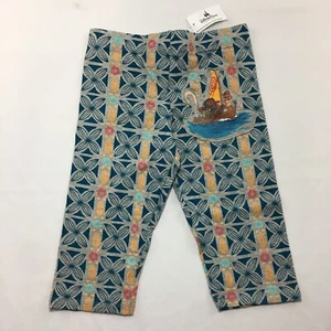 Disney Parks Moana Patch Leggings Girls Size XS Floral Hawaiian Maui - Picture 1 of 7