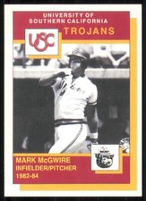 1990 Southern Cal Trojans Smokey #10 Mark McGwire