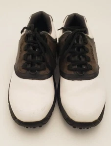 Footjoy GreenJoys 45516 White Brown Leather Saddle Golf Shoes Size 8.5M - Picture 1 of 7