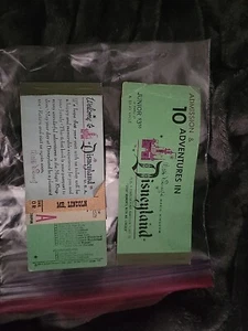 Vintage Disneyland incomplete ticket book Junior 10 Adventure Tickets 2 Books - Picture 1 of 9