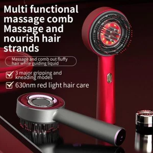 Hair Growth Scalp Massager Comb Red Light Therapy Anti Hair Loss Electric Brush - Picture 1 of 26