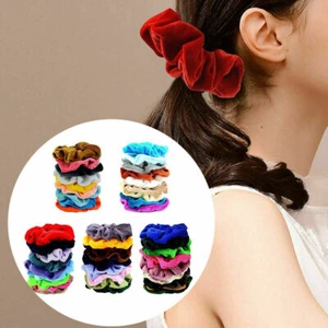 20 Pack Big Velvet Hair Scrunchies Large Colorful Velvet Hair Ties Rope Band - Picture 1 of 12