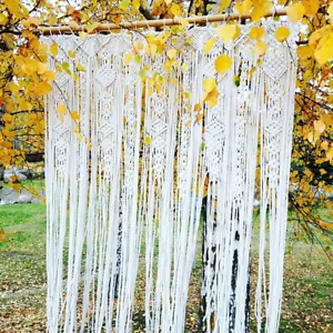 2M Macrame Curtain Panel Woven Wall Hanging Tapestry Doorway Rope Fringe Banner - Picture 1 of 10