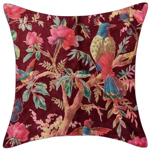 100% velvet bird print Square Cushion Covers Home Garden Sofa Pillow Throw 4 pcs - Picture 1 of 2