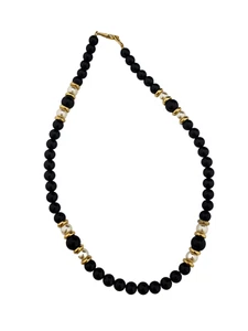 Napier Vintage schwarz und Perlen 18" Halskette mit Goldakzenten - Bild 1 von 4