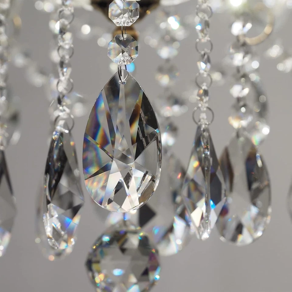 24 Teardrop Chandelier Prisms Candle Crystal Pendants Glass Beads Home Decor