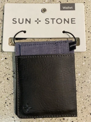 Cartera plegable delgada negra Sun + Stone bloqueador de protección RFID, creada para Macy’s Foto 1 de 4