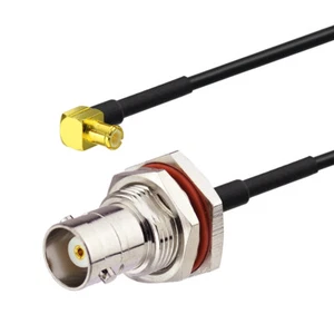 10pcs BNC Jack female to MCX plug male right angle pigtail cable RG174 6" WiFi - Zdjęcie 1 z 4