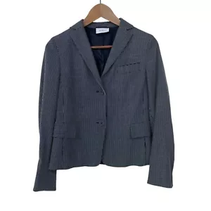 AKRIS Punto Blazer Womens US 6 Black White Dot Wool Silk Blend Blazer Jacket - Picture 1 of 9