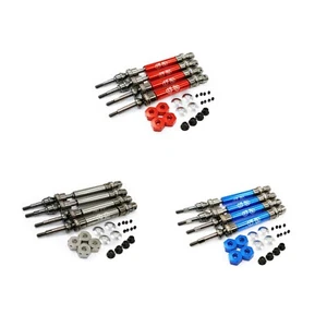 4Pcs Steel Front &Rear Universal Drive Shaft Fits Traxxas 1/10 Slash 4X4 VXL 4WD - Picture 1 of 10