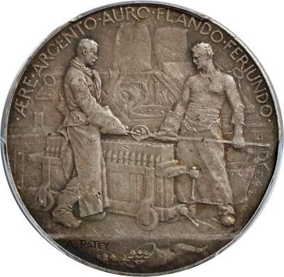 1900, Francia. Plata "Exposición Universal/Casa de la Moneda de París" 5-Fr. Medalla. PCGS SP-58! Foto 1 de 3