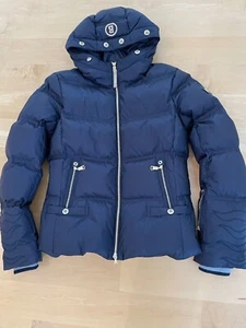 Women's Bogner Navy Down Ski Parka Size 10 - Picture 1 of 12
