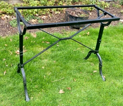 Base de mesa vintage francesa de hierro fundido bistró panaderos solo barra de consola rectangular Foto 1 de 4