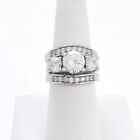 14k Agape Regal Lab Created Diamond Engagement Ring Wedding Band Earring Set