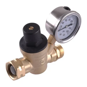 3/4in Brass Adjustable Water Pressure Reducing Regulator Valves with Gauge - Bild 1 von 7