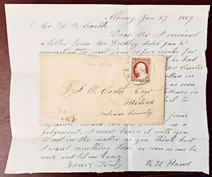 #11 - 97R6 einzigartige & seltene große „Fehler am Hals“ Abdeckung mit Inhalt, Albany 1857 - Bild 1 von 5