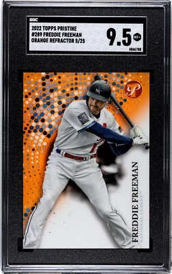 2022 Topps Pristine #289 Freddie Freeman ORANGE REFRACTOR /25 SGC 9.5 MINT+ - Image 1 of 2